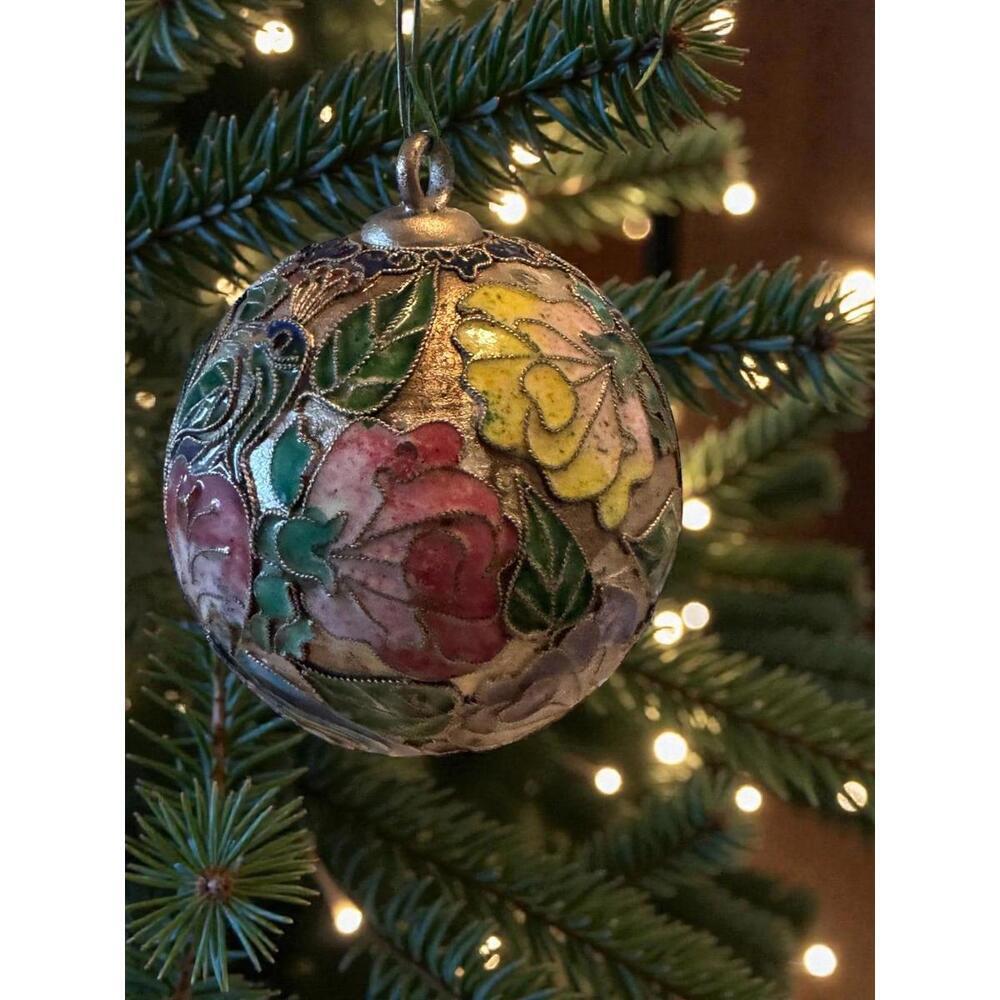 Vintage Cloisonné Christmas Ornament ~ So Beautiful!